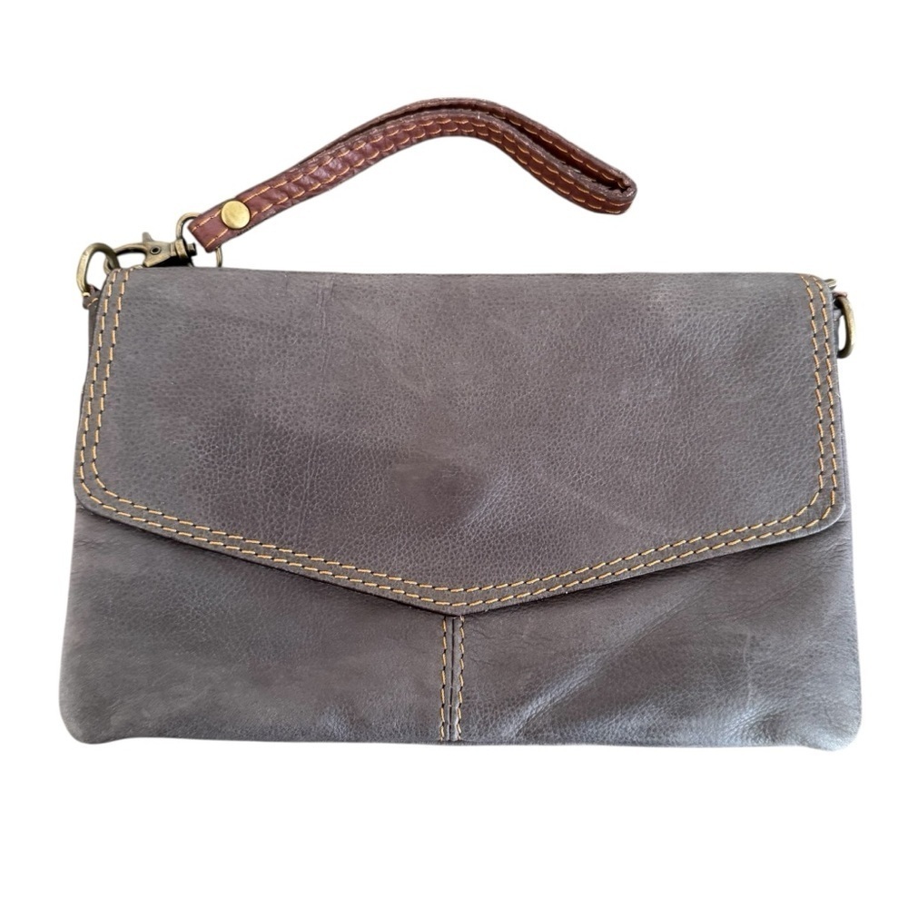 100% Toscana Genuine Leather Brown Handbag Wristlet Small Purse Italy